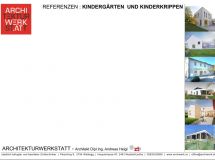 Architekturwerkstatt - Referenzen - Kindergärten und Kinderkrippen Stand 2024