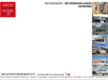 Architekturwerkstatt - Referenzen - Gewerbe / Betriebsanlagen Stand 2023